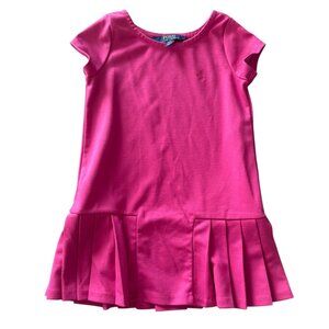 Toddler Girls Pink Pleated Polo Dress 3T